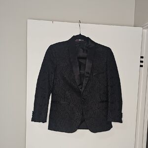 Stylish Black Textured Tuxedo Jacket